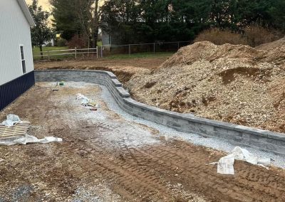 hardscaping backyard on going